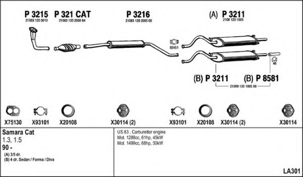 FENNO LA301 Exhaust System